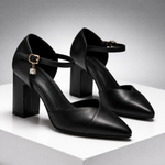 Women's Italian Leather Block Heel Pumps | Comfortable All-Day Wear