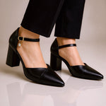 Women's Italian Leather Block Heel Pumps | Comfortable All-Day Wear