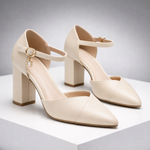 Women's Italian Leather Block Heel Pumps | Comfortable All-Day Wear