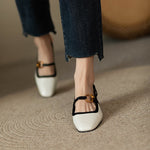 Women's Italian Leather Block Heels | Elegant Comfort Design