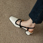 Women's Italian Leather Block Heels | Elegant Comfort Design
