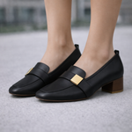 Women's Italian Leather Block Heels | Refined Comfort Design