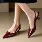 Women's Italian Leather Slingback Pumps | Elegant All-Day Comfort Fit