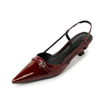 Women's Italian Leather Slingback Pumps | Elegant All-Day Comfort Fit