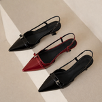Women's Leather Pointed Slingback Pumps | Secure Occasion Fit