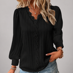 Women's Lightweight Lace Trim Blouse | Effortless Summer Elegance