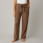 Women's Linen Cotton Blend Pants | Lightweight Breathable Summer Essential