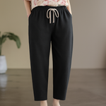 Women's Linen Cotton Blend Trousers | Lightweight Breathable Comfort