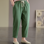 Women's Linen Cotton Blend Trousers | Lightweight Breathable Comfort
