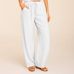 Women's Linen Cotton Blend Wide-Leg Trousers | Lightweight Breathable Comfort