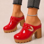 Women's Patent Leather Platform Heels | Elegant All-Day Comfort Fit