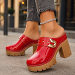 Women's Patent Leather Platform Heels | Elegant All-Day Comfort Fit