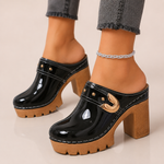 Women's Patent Leather Platform Heels | Elegant All-Day Comfort Fit