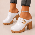 Women's Patent Leather Platform Heels | Elegant All-Day Comfort Fit