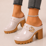 Women's Patent Leather Platform Heels | Elegant All-Day Comfort Fit