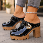Women's Patent Leather Platform Heels | Elegant All-Day Comfort Fit