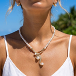 Women's Pearl Necklace and Earring Set | Timeless Sculptural Elegance