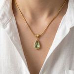 Women's Polished Gold Teardrop Necklace | Timeless Minimalist Elegance