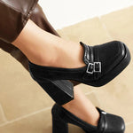 Women's Premium Leather Block Heels | Comfortable Elegant Design