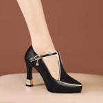 Women's Premium Leather Block Heels | Confident All-Day Comfort