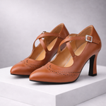 Women's Premium Leather Block Heels | Refined All-Day Comfort Style