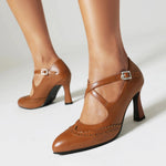 Women's Premium Leather Block Heels | Refined All-Day Comfort Style