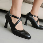 Women's Premium Leather Block Heels | Refined All-Day Comfort Style