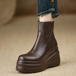 Women's Premium Leather Orthopedic Platform Boots | All-Day Comfort Fit