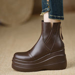 Women's Premium Leather Orthopedic Platform Boots | All-Day Comfort Fit