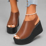 Women's Premium Leather Platform Sandals | Effortless Everyday Comfort Fit