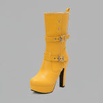 Women's Premium Mid-Calf Heeled Boots | Sophisticated Urban Style