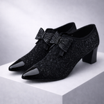 Women's Rhinestone Bow Block Heels | Statement Occasion Style
