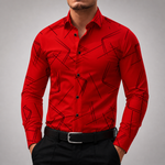 Men's Silk Blend Button-Up Shirt | Lightweight Patterned Design