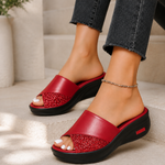 Women's Smooth Leather Platform Sandals | Stylish All-Day Comfort Design