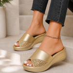 Women's Smooth Leather Platform Sandals | Stylish All-Day Comfort Design