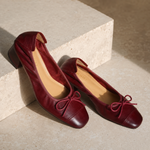 Women's Soft Upper Square Toe Heels | Elegant Parisian Style with Bow Detail