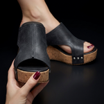Women's Synthetic High Wedge Rivet Sandals | Bold Elevated Comfort Fit