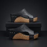 Women's Synthetic High Wedge Rivet Sandals | Bold Elevated Comfort Fit