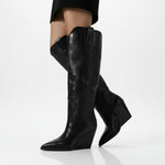 Women's Synthetic Leather Knee High Boots | Sleek Elegant All-Day Style