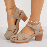 Women's Vegan Leather Block Heel Sandals | Effortless All-Day Comfort Design