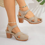Women's Vegan Leather Block Heel Sandals | Effortless All-Day Comfort Design