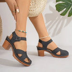 Women's Vegan Leather Block Heel Sandals | Effortless All-Day Comfort Design