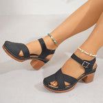 Women's Vegan Leather Block Heel Sandals | Effortless All-Day Comfort Design