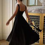 Chloe Harrington | Elegant Black Midi Formal Dress For Women