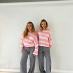 Amélie Laurent | Oversized Striped Knit Sweater With Cozy Luxe Appeal For Women