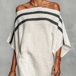 White Off-shoulder Batwing Sleeve Straight Maxi Dress