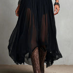 Black Sleeveless Tank Top With Tulle Skirt Maxi Dress(without belt)