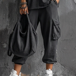 Dark Gray Vest And Jogger Cargo Pants Casual Suit