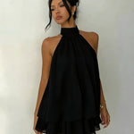 Lightweight And Flowy Wrap-around Layered Mini Dress