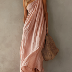Elegant Pink One-shoulder Sleeveless Maxi Dress